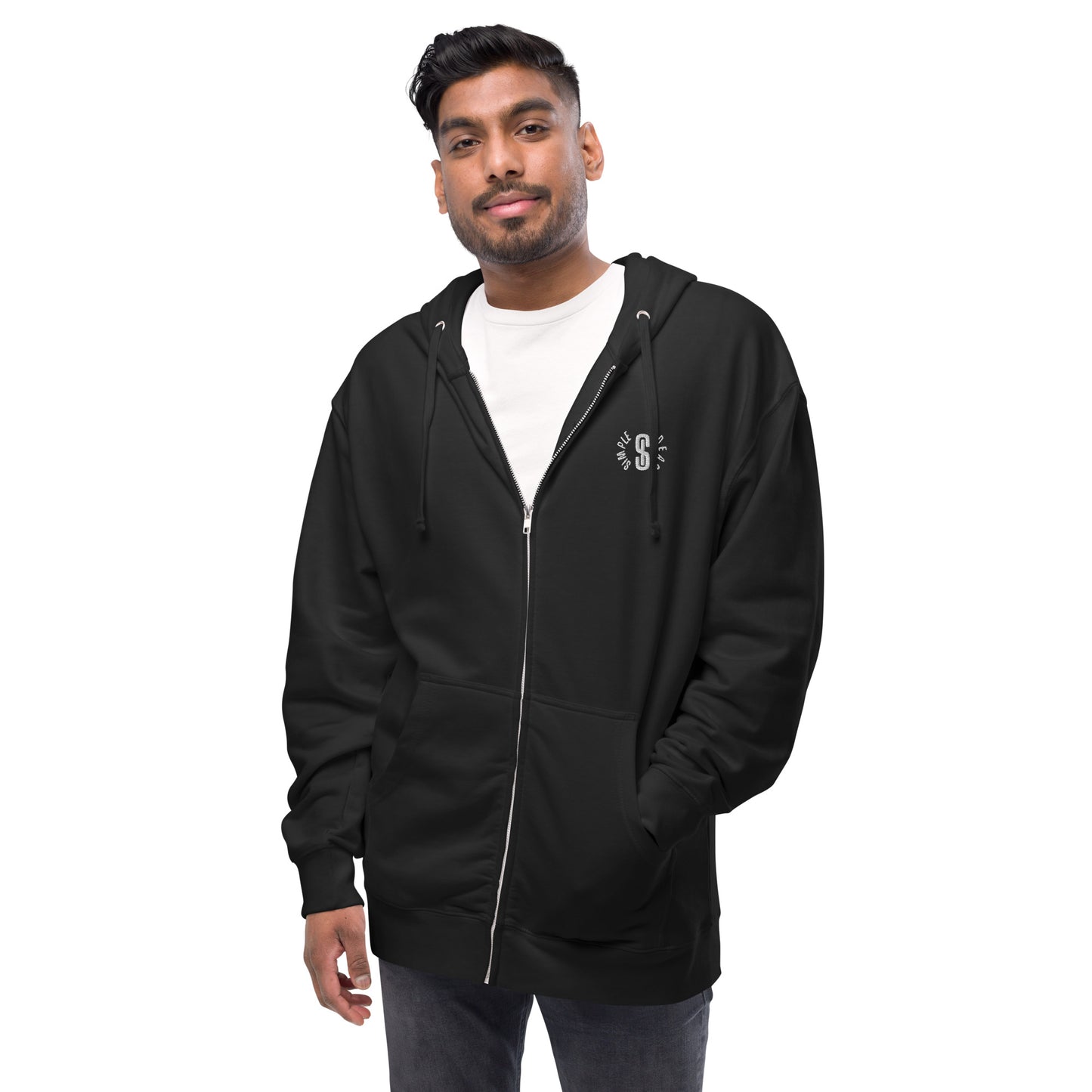 SI Logo - Unisex fleece zip up hoodie